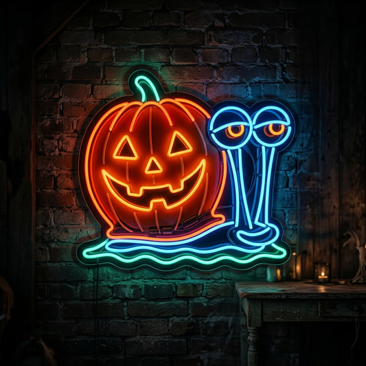 Glowing Pumpkin Snail Neon Sign Halloween LED Wall Light