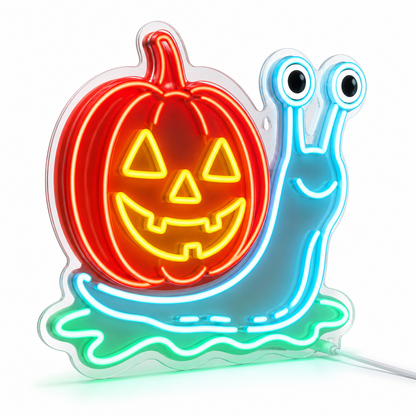 Glowing Pumpkin Snail Neon Sign Halloween LED Wall Light